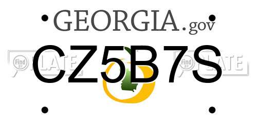 CZ5B7S Georgia License Plate