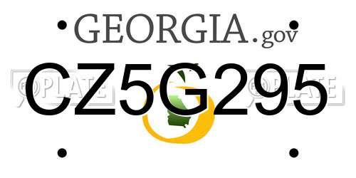 CZ5G295 Georgia License Plate