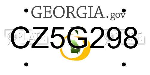 CZ5G298 Georgia License Plate