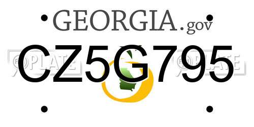 CZ5G795 Georgia License Plate