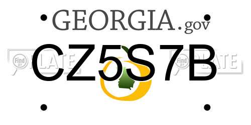 CZ5S7B Georgia License Plate