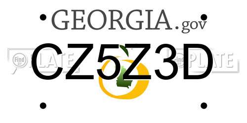 CZ5Z3D Georgia License Plate