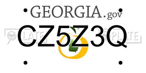 CZ5Z3Q Georgia License Plate