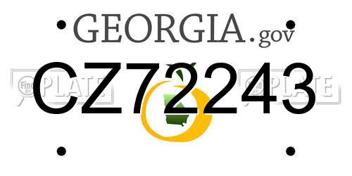 CZ72243 Georgia License Plate