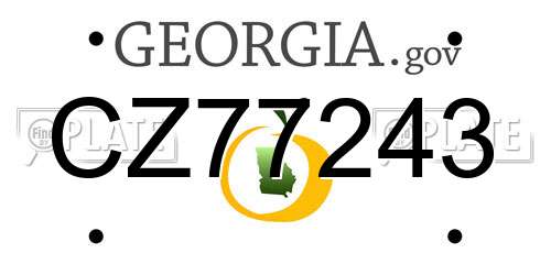 CZ77243 Georgia License Plate