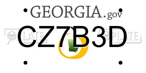CZ7B3D Georgia License Plate