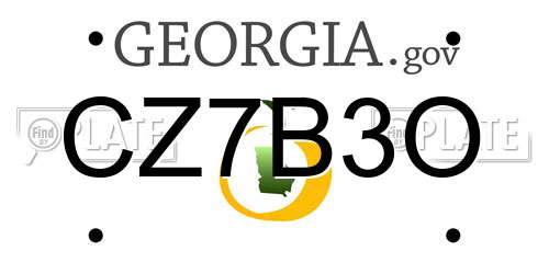 CZ7B3O Georgia License Plate