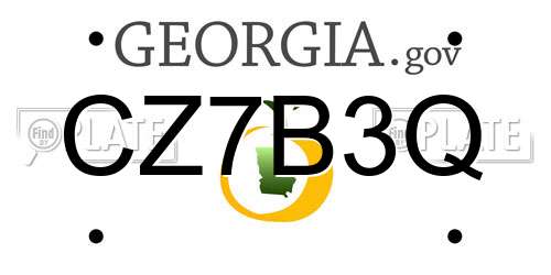CZ7B3Q Georgia License Plate