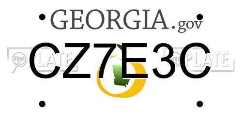 CZ7E3C Georgia License Plate