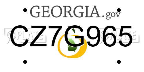 CZ7G965 Georgia License Plate