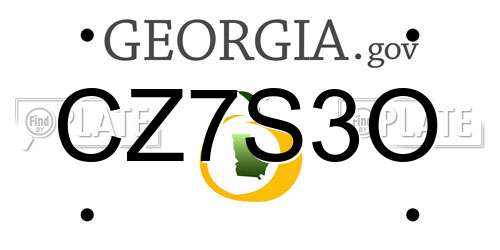 CZ7S3O Georgia License Plate