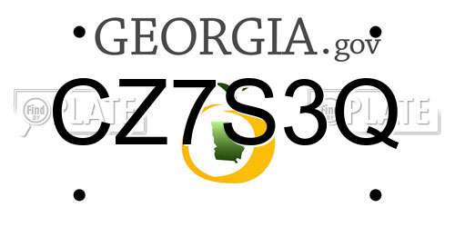 CZ7S3Q Georgia License Plate