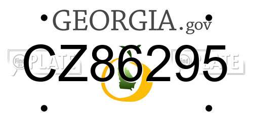 CZ86295 Georgia License Plate