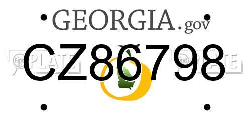 CZ86798 Georgia License Plate