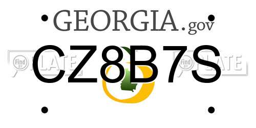 CZ8B7S Georgia License Plate