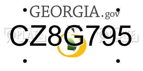 CZ8G795 Georgia License Plate