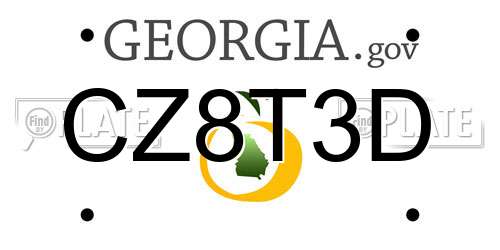 CZ8T3D Georgia License Plate