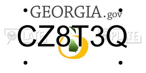 CZ8T3Q Georgia License Plate