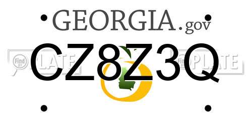 CZ8Z3Q Georgia License Plate