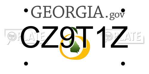 CZ9T1Z Georgia License Plate