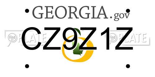 CZ9Z1Z Georgia License Plate