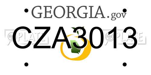 CZA3013 Georgia License Plate