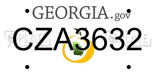 CZA3632 Georgia License Plate