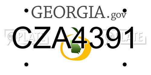 CZA4391 Georgia License Plate