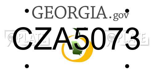 CZA5073 Georgia License Plate