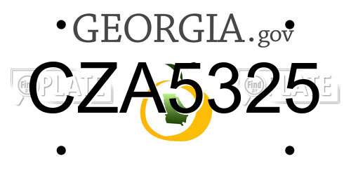 CZA5325 Georgia License Plate
