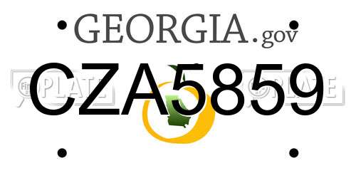 CZA5859 Georgia License Plate
