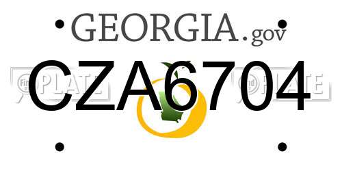 CZA6704 Georgia License Plate