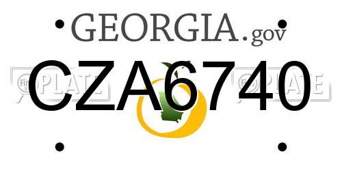 CZA6740 Georgia License Plate