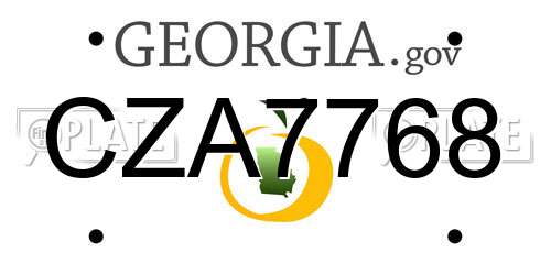 CZA7768 Georgia License Plate