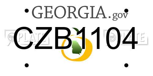CZB1104 Georgia License Plate