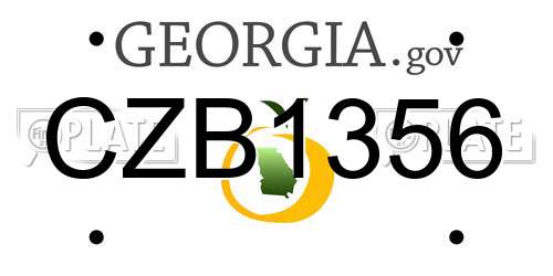 CZB1356 Georgia License Plate