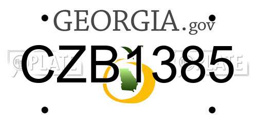 CZB1385 Georgia License Plate