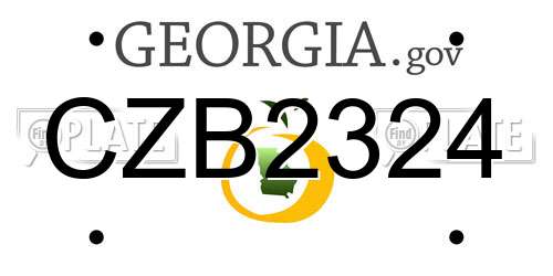 CZB2324 Georgia License Plate
