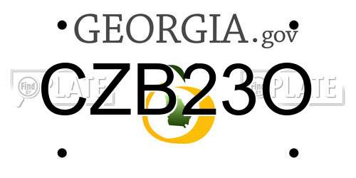 CZB23O Georgia License Plate