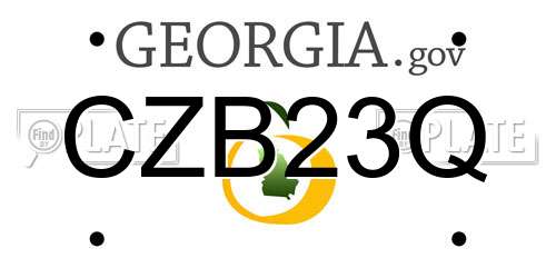 CZB23Q Georgia License Plate