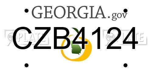 CZB4124 Georgia License Plate