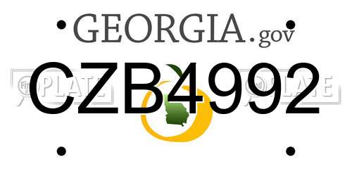 CZB4992 Georgia License Plate