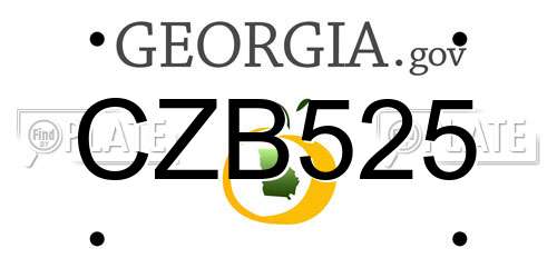 CZB525 Georgia License Plate