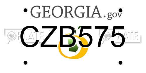 CZB575 Georgia License Plate