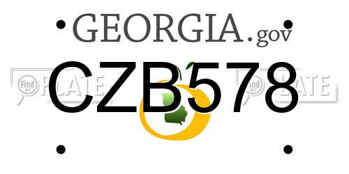 CZB578 Georgia License Plate