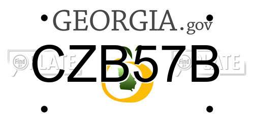 CZB57B Georgia License Plate
