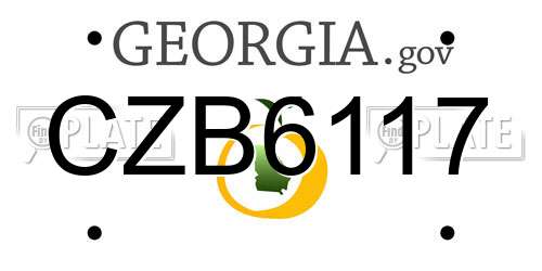 CZB6117 Georgia License Plate