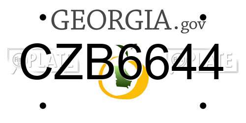 CZB6644 Georgia License Plate