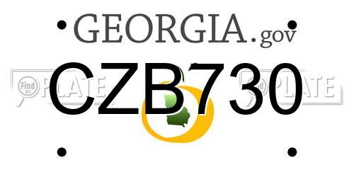 CZB730 Georgia License Plate