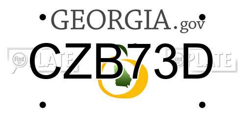 CZB73D Georgia License Plate